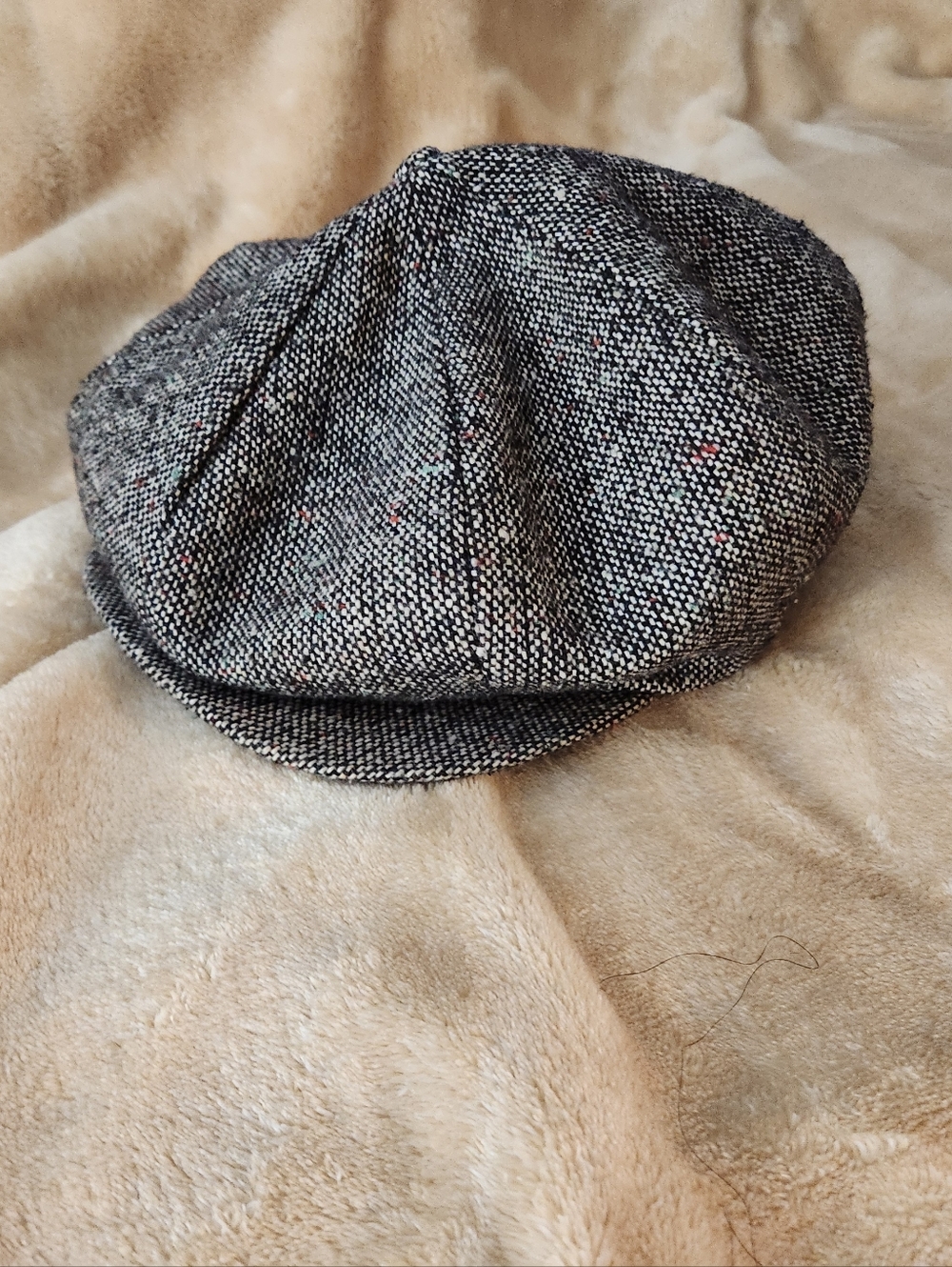 Vintage 1940s 1950s Wool Tweed Newsboy Gatsby Driver Hat Cap